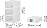 Makeup Organisation & Storage: CARLA HOME 3-Tier Stackable Shoe Storage Box Organizer with Clear Door for Closet, Entryway or Cabinet