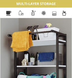 Laundry Storage: CARLA HOME 3-Tier Over Washing Machine Storage Rack Laundry Shelf Organizer for Bathroom or Toilet (Black)