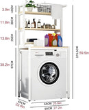 Laundry Storage: CARLA HOME 3-Tier Over Washing Machine Storage Rack Laundry Shelf Organizer for Bathroom or Toilet (White)