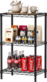 Clothing & Wardrobe Storage: CARLA HOME 3-Tier Adjustable Metal Storage Shelves Wire Rack Organizer for Kitchen, Pantry, Bathroom or Laundry Room (60cm W x 35cm D x 103cm H)