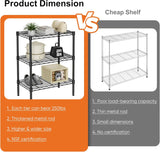 Clothing & Wardrobe Storage: CARLA HOME 3-Tier Adjustable Metal Storage Shelves Wire Rack Organizer for Kitchen, Pantry, Bathroom or Laundry Room (60cm W x 35cm D x 103cm H)