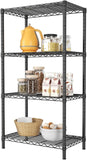 Clothing & Wardrobe Storage: CARLA HOME 4-Tier Adjustable Metal Storage Shelves Wire Rack Organizer for Kitchen, Pantry, Bathroom or Laundry Room (60cm W x 40cm D x 140cm H)