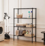 Clothing & Wardrobe Storage: CARLA HOME 4-Tier Adjustable Metal Storage Shelves Wire Rack Organizer for Kitchen, Pantry, Bathroom or Laundry Room (60cm W x 40cm D x 140cm H)