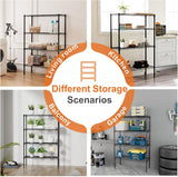 Clothing & Wardrobe Storage: CARLA HOME 4-Tier Adjustable Metal Storage Shelves Wire Rack Organizer for Kitchen, Pantry, Bathroom or Laundry Room (60cm W x 40cm D x 140cm H)