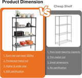Clothing & Wardrobe Storage: CARLA HOME 4-Tier Adjustable Metal Storage Shelves Wire Rack Organizer for Kitchen, Pantry, Bathroom or Laundry Room (60cm W x 40cm D x 140cm H)