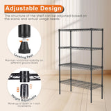 Clothing & Wardrobe Storage: CARLA HOME 4-Tier Adjustable Metal Storage Shelves Wire Rack Organizer for Kitchen, Pantry, Bathroom or Laundry Room (60cm W x 40cm D x 140cm H)