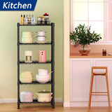 Clothing & Wardrobe Storage: CARLA HOME 4-Tier Adjustable Metal Storage Shelves Wire Rack Organizer for Kitchen, Pantry, Bathroom or Laundry Room (60cm W x 40cm D x 140cm H)