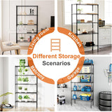 Clothing & Wardrobe Storage: CARLA HOME 5-Tier Adjustable Metal Storage Shelves Wire Rack Organizer for Kitchen, Pantry, Bathroom or Laundry Room (60cm W x 40cm D x 176cm H)