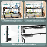 Kitchen & Bathroom DIY: CARLA HOME Adjustable Over the Sink Dish Drying Rack with Utensil Holder, Hooks & Cutting Board Rack for Kitchen Counter Storage