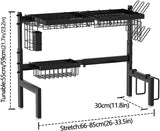 Kitchen & Bathroom DIY: CARLA HOME Adjustable Over the Sink Dish Drying Rack with Utensil Holder, Hooks & Cutting Board Rack for Kitchen Counter Storage