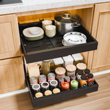 Kitchen & Bathroom DIY: CARLA HOME 2 Pack Pull Out Cabinet Organizer Expandable for Cabinets with Adjustable Slide Out Shelves and Easy Installation (Black)