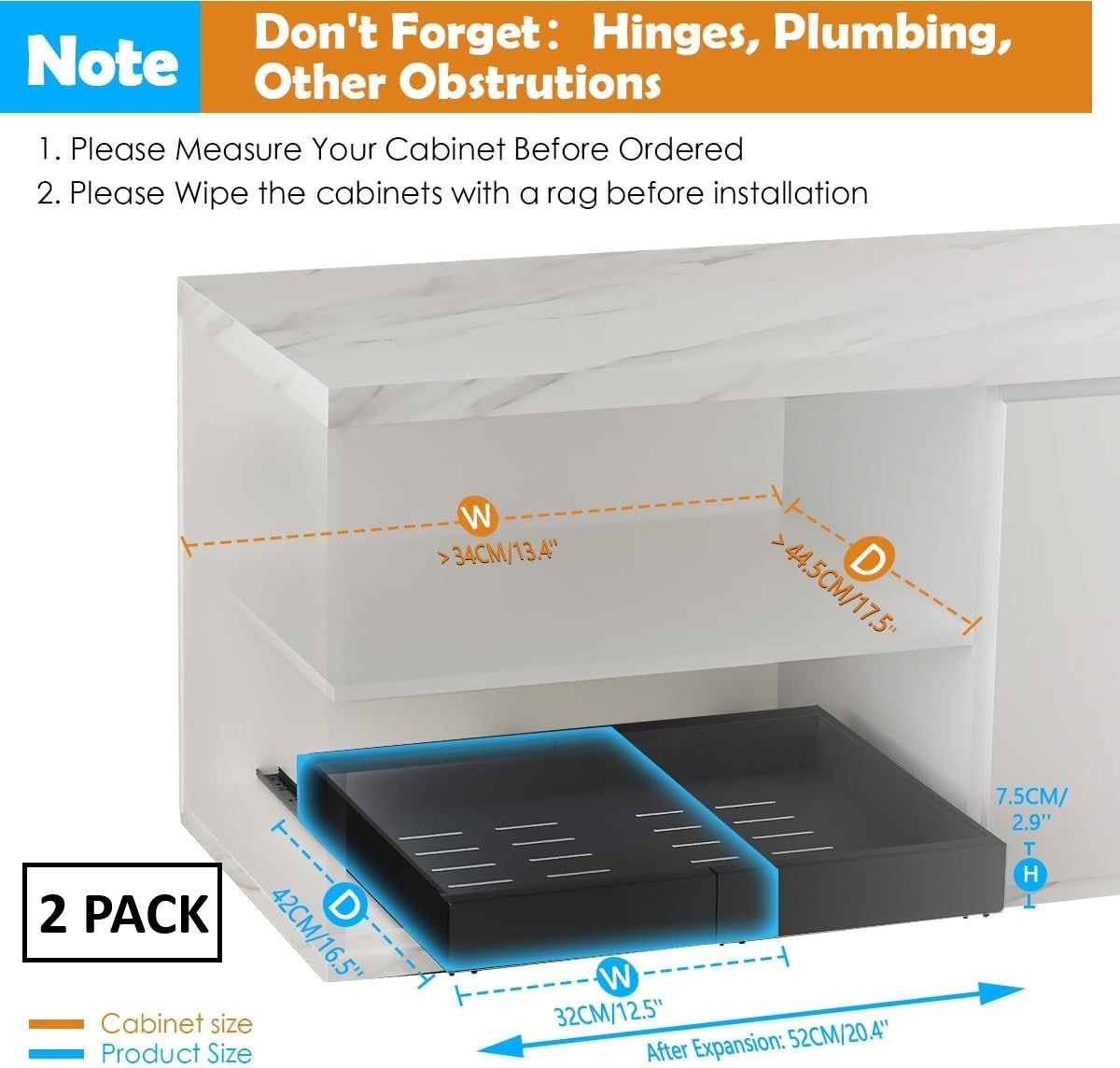 Desk Accessories: CARLA HOME 2 Pack Pull Out Cabinet Organizer Expandable for Cabinets with Adjustable Slide Out Shelves and Easy Installation (Grey)