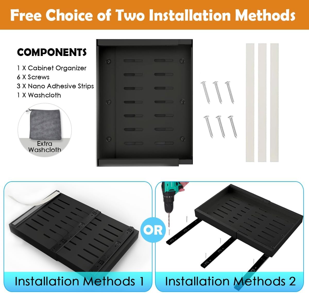 Desk Accessories: CARLA HOME 2 Pack Pull Out Cabinet Organizer Expandable for Cabinets with Adjustable Slide Out Shelves and Easy Installation (Grey)