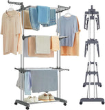 Clothing & Wardrobe Storage: CARLA HOME Folding Clothes Drying Rack with Wheels and Adjustable Side Wings for Laundry Rack and Clothes Storage (Upgraded Model)
