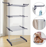 Clothing & Wardrobe Storage: CARLA HOME Folding Clothes Drying Rack with Wheels and Adjustable Side Wings for Laundry Rack and Clothes Storage (Upgraded Model)