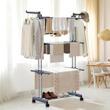 Clothing & Wardrobe Storage: CARLA HOME Folding Clothes Drying Rack with Wheels and Adjustable Side Wings for Laundry Rack and Clothes Storage (Upgraded Model)