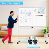 Buffets & Sideboards: CARLA HOME Double-Sided Magnetic Whiteboard 120x90cm with Wheels, Reversible Design for School, Office & Home