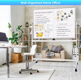 Buffets & Sideboards: CARLA HOME Double-Sided Magnetic Whiteboard 120x90cm with Wheels, Reversible Design for School, Office & Home