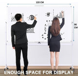 Buffets & Sideboards: CARLA HOME Double-Sided Magnetic Whiteboard 120x90cm with Wheels, Reversible Design for School, Office & Home