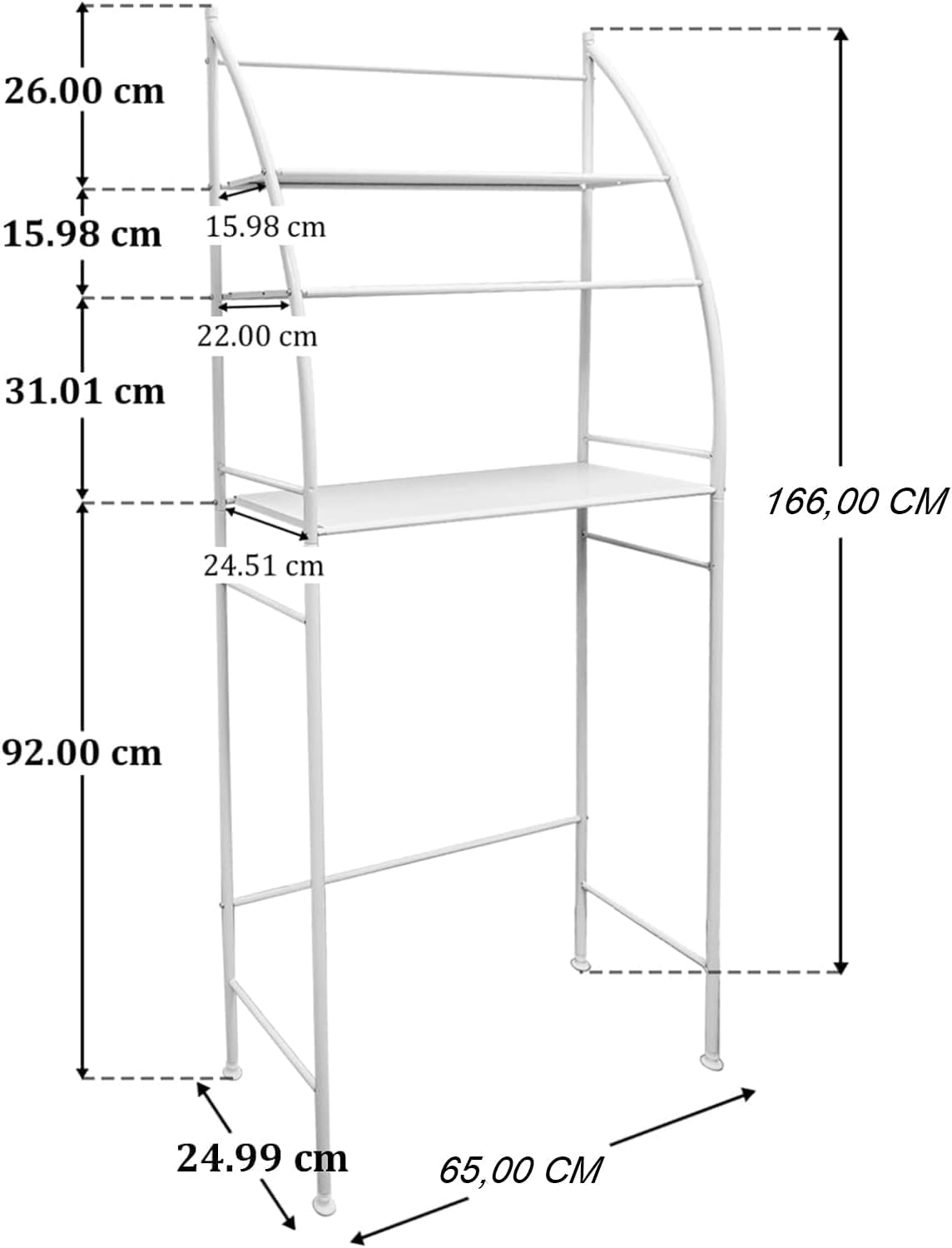 Laundry Storage: CARLA HOME 3-Tier Over Washing Machine Storage Rack for Laundry Room Space Saving, Towels, Detergent & Bathroom Essentials