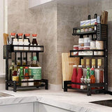 Kitchen & Bathroom DIY: CARLA HOME 2-Tier Kitchen Spice Rack Organizer Storage Shelf for Condiments, Oil Bottles, Utensils, Cutting Board & More