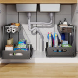 Kitchen & Bathroom DIY: CARLA HOME 2 Pack Under Sink Organiser with Sliding Drawers for Kitchen & Bathroom