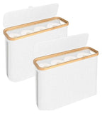 Kitchen & Bathroom DIY: CARLA HOME 2 Pack Toilet Paper Storage Basket Holds Up to 12 Rolls with Bamboo Lid and Handle for RV Closet (White)