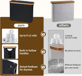 Kitchen & Bathroom DIY: CARLA HOME 2 pack Toilet Paper Storage Basket Holds Up to 12 Rolls with Bamboo Lid and Handle for RV Closet (Black)