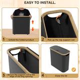 Kitchen & Bathroom DIY: CARLA HOME 2 pack Toilet Paper Storage Basket Holds Up to 12 Rolls with Bamboo Lid and Handle for RV Closet (Black)