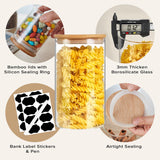 Food Storage: CARLA HOME 12 Pack Glass Storage Jars with Bamboo Lids for Kitchen Pantry, Pasta, Snacks, Cookies, Candy & More