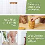 Food Storage: CARLA HOME 12 Pack Glass Storage Jars with Bamboo Lids for Kitchen Pantry, Pasta, Snacks, Cookies, Candy & More