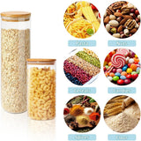 Food Storage: CARLA HOME 12 Pack Glass Storage Jars with Bamboo Lids for Kitchen Pantry, Pasta, Snacks, Cookies, Candy & More