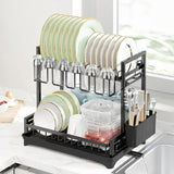 Kitchen & Bathroom DIY: CARLA HOME Dish Drying Rack 2-Tier Kitchen Drainer with Drainboard