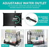 Kitchen & Bathroom DIY: CARLA HOME Dish Drying Rack 2-Tier Kitchen Drainer with Drainboard