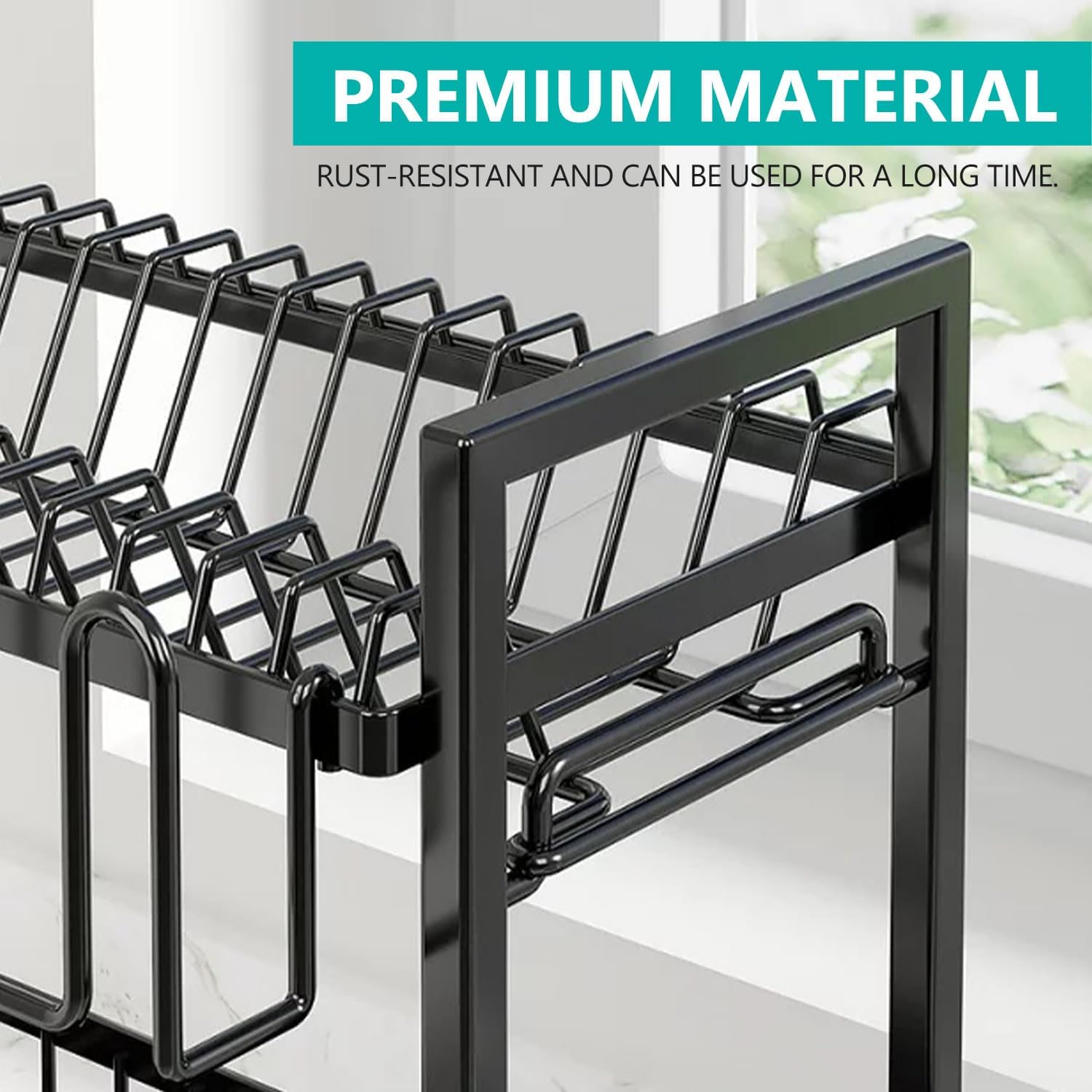 Kitchen & Bathroom DIY: CARLA HOME Dish Drying Rack 2-Tier Kitchen Drainer with Drainboard
