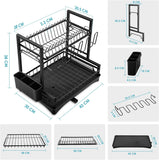 Kitchen & Bathroom DIY: CARLA HOME Dish Drying Rack 2-Tier Kitchen Drainer with Drainboard