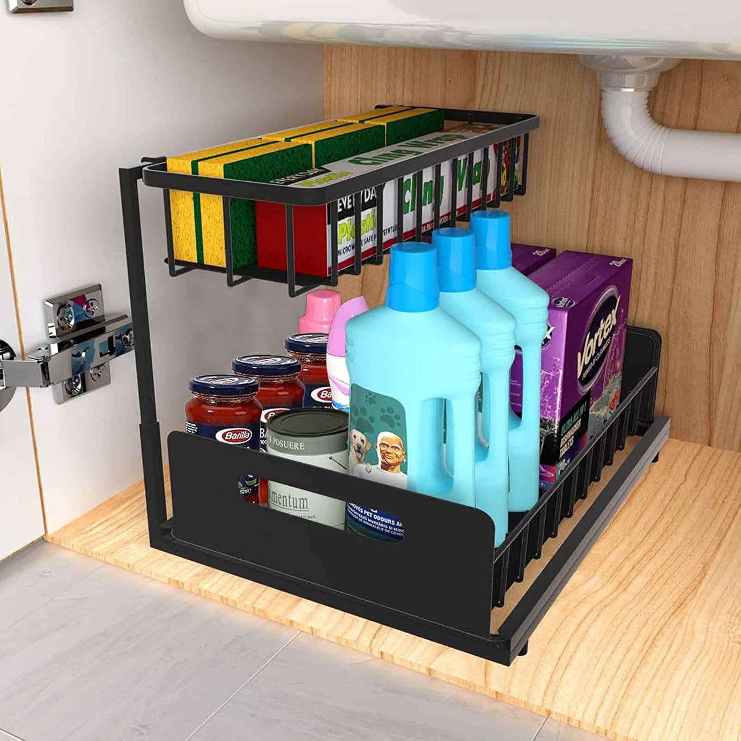 Kitchen & Bathroom DIY: CARLA HOME 2 Tier Under Sink Organiser with Sliding Drawers for Kitchen & Bathroom