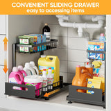 Kitchen & Bathroom DIY: CARLA HOME 2 Tier Under Sink Organiser with Sliding Drawers for Kitchen & Bathroom