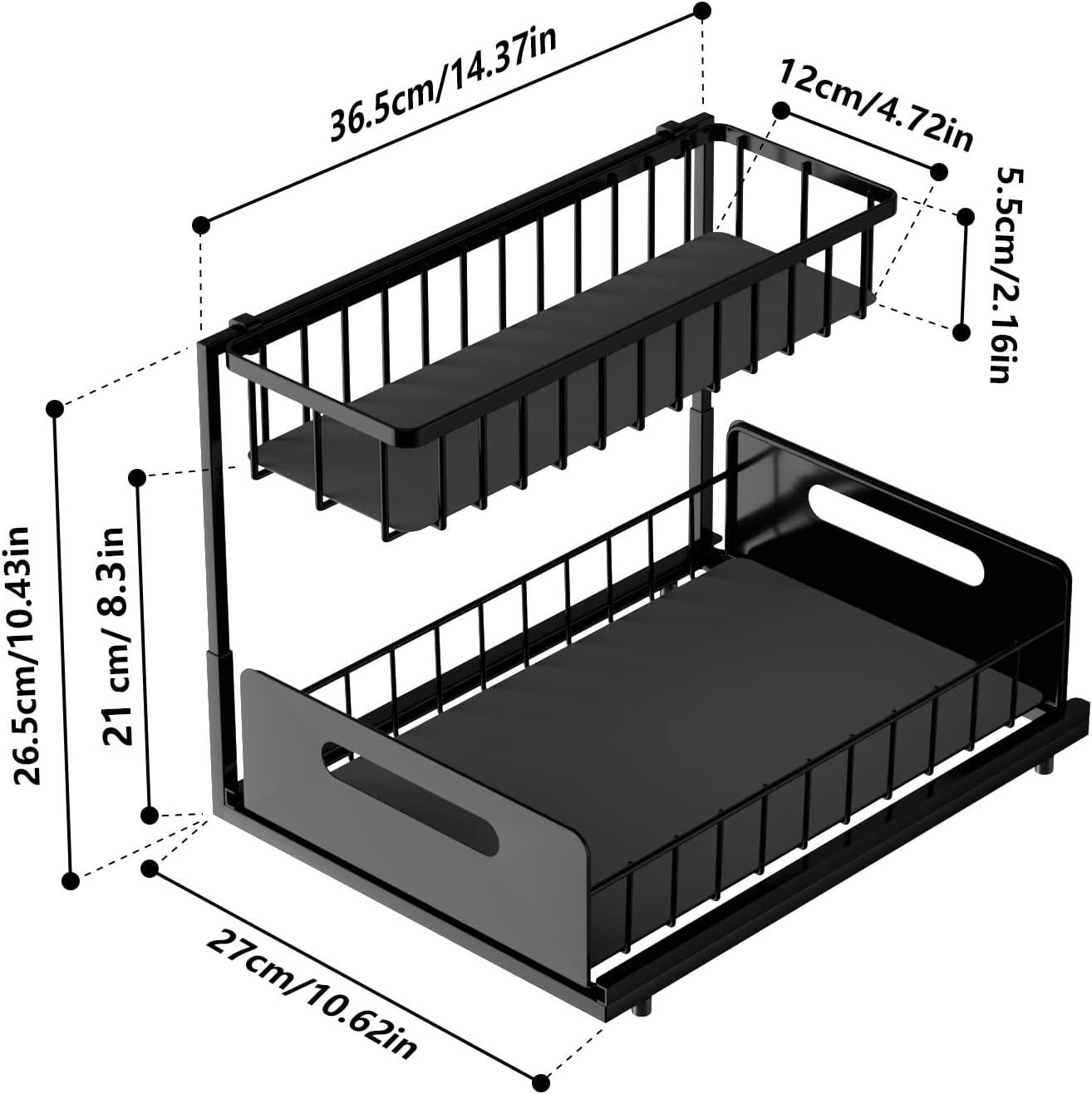 Kitchen & Bathroom DIY: CARLA HOME 2 Tier Under Sink Organiser with Sliding Drawers for Kitchen & Bathroom