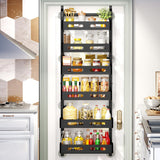 Clothing & Wardrobe Storage: CARLA HOME 6 Tier Over the Door Organizer with Adjustable Metal Pantry Storage Rack and Hanging Baskets for Kitchen and Bathroom