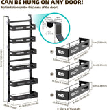 Clothing & Wardrobe Storage: CARLA HOME 6 Tier Over the Door Organizer with Adjustable Metal Pantry Storage Rack and Hanging Baskets for Kitchen and Bathroom