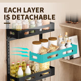 Clothing & Wardrobe Storage: CARLA HOME 6 Tier Over the Door Organizer with Adjustable Metal Pantry Storage Rack and Hanging Baskets for Kitchen and Bathroom