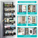 Clothing & Wardrobe Storage: CARLA HOME 6 Tier Over the Door Organizer with Adjustable Metal Pantry Storage Rack and Hanging Baskets for Kitchen and Bathroom