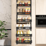 Clothing & Wardrobe Storage: CARLA HOME 6 Tier Over the Door Organizer with Adjustable Metal Pantry Storage Rack and Hanging Baskets for Kitchen and Bathroom
