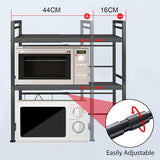 Kitchen & Bathroom DIY: CARLA HOME 3-Tier Microwave Oven Rack with Adjustable Metal Kitchen Shelf Stand for Countertop Storage and 6 Hooks for Utensils