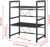 Kitchen & Bathroom DIY: CARLA HOME 3-Tier Microwave Oven Rack with Adjustable Metal Kitchen Shelf Stand for Countertop Storage and 6 Hooks for Utensils