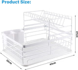 Dish Racks: CARLA HOME 2-Tier Dish Drying Rack for Kitchen Counter with Removable Drip Tray, Utensil Holder and Cutlery Organizer