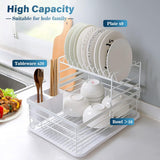 Dish Racks: CARLA HOME 2-Tier Dish Drying Rack for Kitchen Counter with Removable Drip Tray, Utensil Holder and Cutlery Organizer
