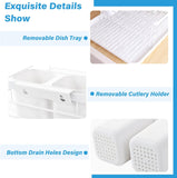 Dish Racks: CARLA HOME 2-Tier Dish Drying Rack for Kitchen Counter with Removable Drip Tray, Utensil Holder and Cutlery Organizer