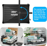 Dish Racks: CARLA HOME 2-Tier Dish Drying Rack for Kitchen Counter with Drainboard, Utensil Holder, Cup Rack & Cutlery Organizer